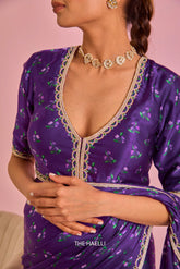 Roma Purple Satin Silk Blouse